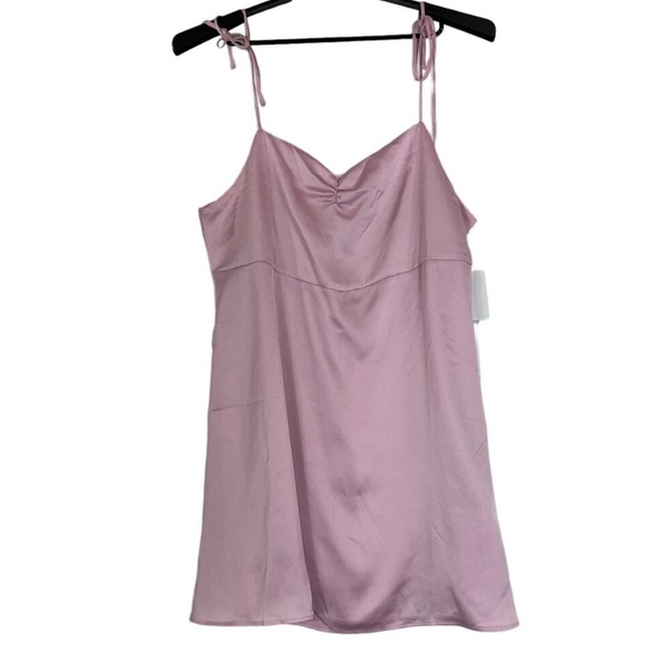 NWT! BP Pink/Lilac Satin Slip Minidress with Adjustable Straps - Picture 2 of 6